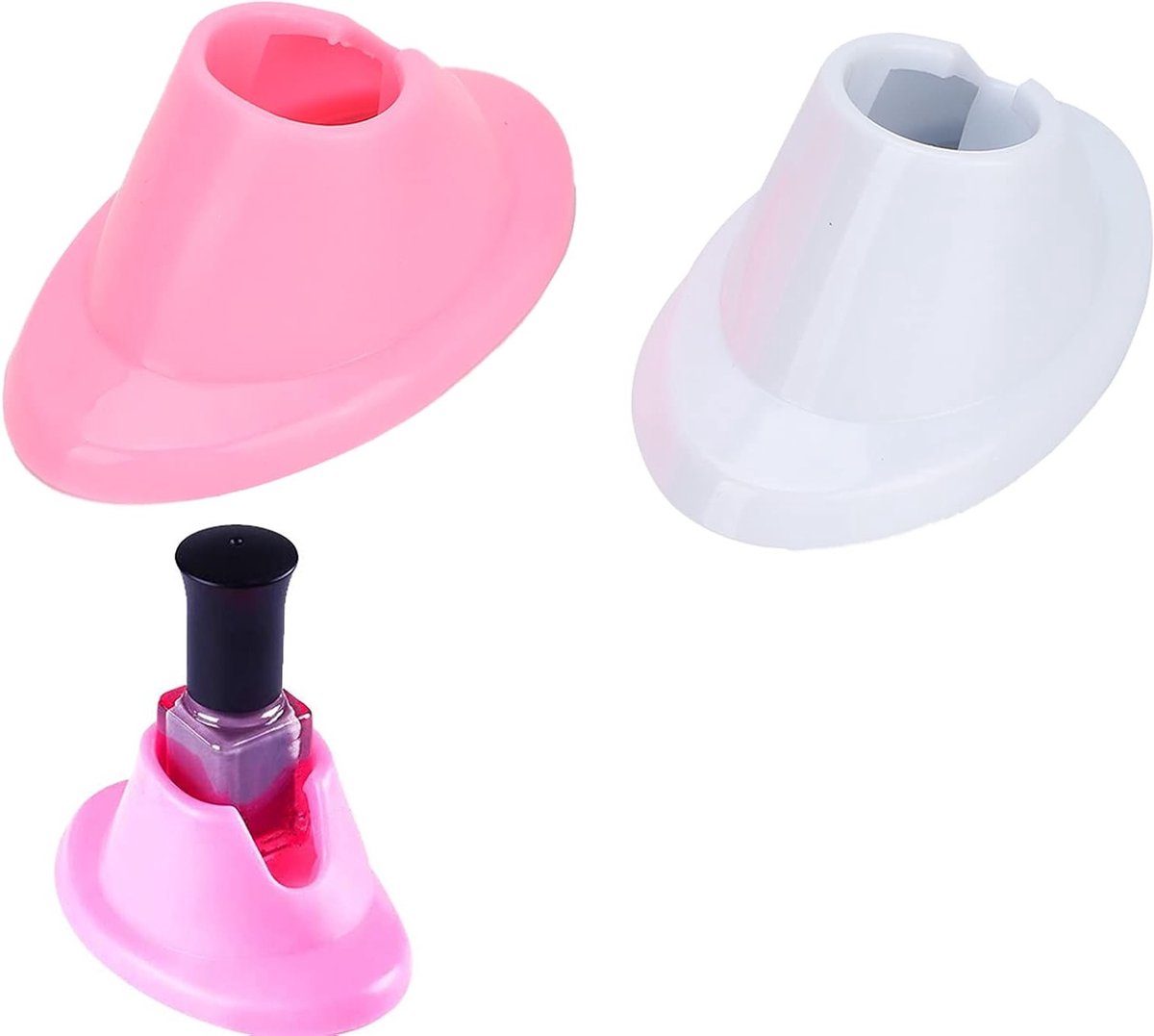 Set van 2 Soft Rubber Nagellak Fles Houder - Antivlek Nagellak Stand voor Nagelkunst en Salon Gebruik