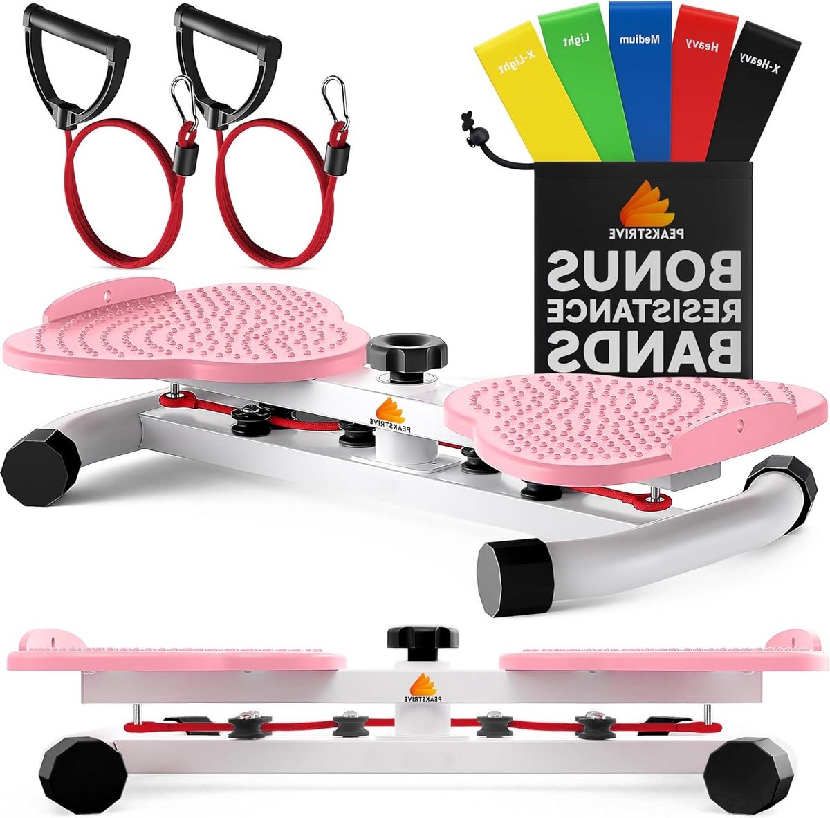 Draaibare Taille Schijf - Core Twister - Buikspieren Trainen - Stille Rotatie - 300 Pond Max - Roze