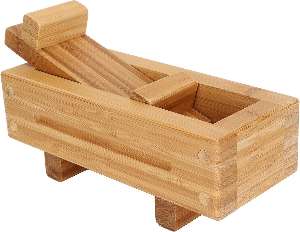Houten Rijstvorm - Sushi Persvorm DIY - Sushi Maken Thuis - Geurloze Rechthoekige Doos - 1 stuk - Lichtbruin