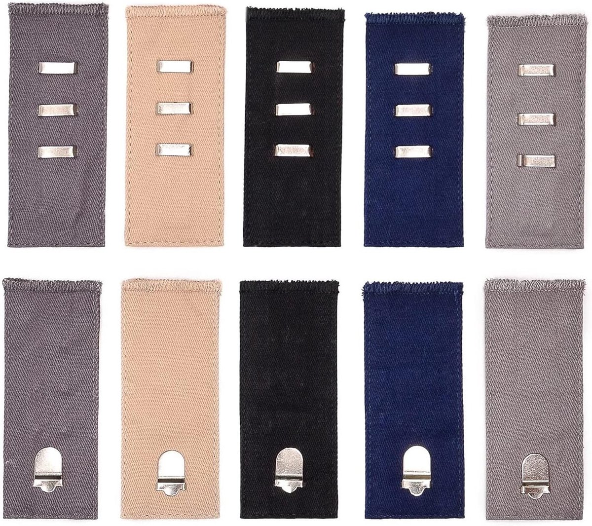 Verstelbare Taille Extensie Set van 5, Herbruikbare Knopen voor Broeken, Jeans en Rokken, Ideaal voor Comfort en Pasvorm