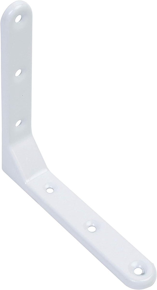 Sierhoek - Hoekverbinder Bevestiging - Houtverbinding Versterken - Verzonken Schroefgaten - 130 x 130 x 21 mm - Wit