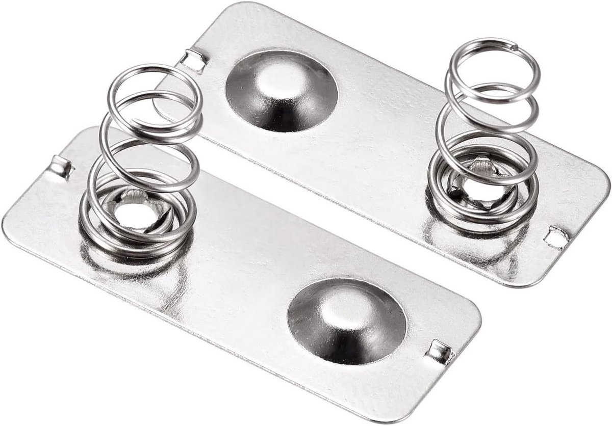 Batterijveer Plaat - Veer Contact - Batterijen Vervangen - Hoge Geleidbaarheid - 28 x 12 mm - Zilver