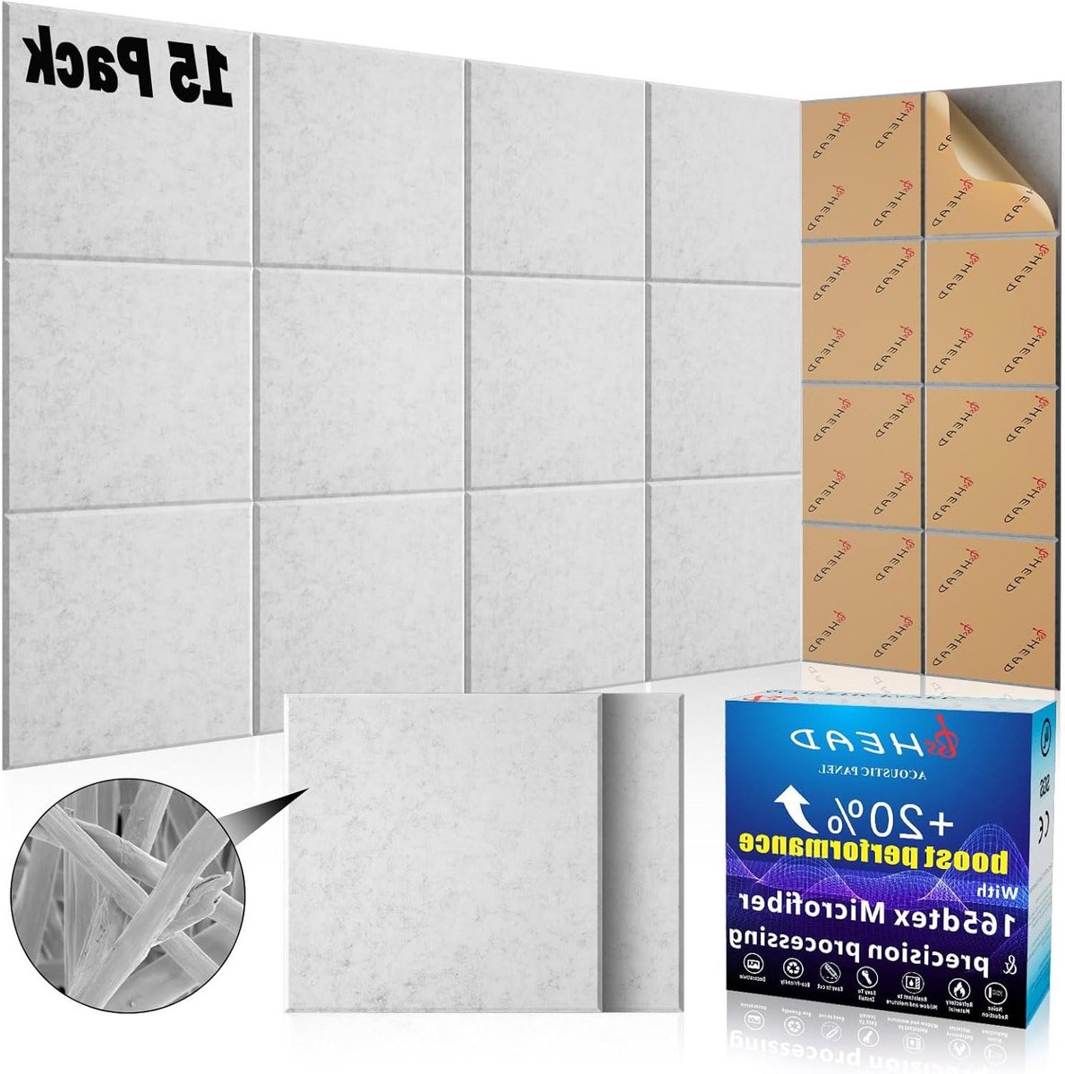 Akoestische Panelen - Geluiddichte Platen - Geluidsisolatie Verbeteren - Hoge Dichtheid Microvezel - 305 x 305 x 1 cm - Zwart