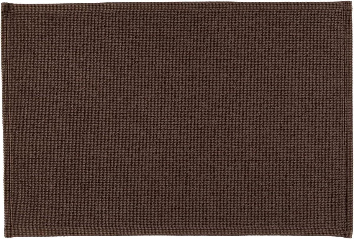 Badmat Effen - Vloerkleed Badkamer - Voorkom Uitglijden - 100% Katoen - 60x90 cm - Mocca