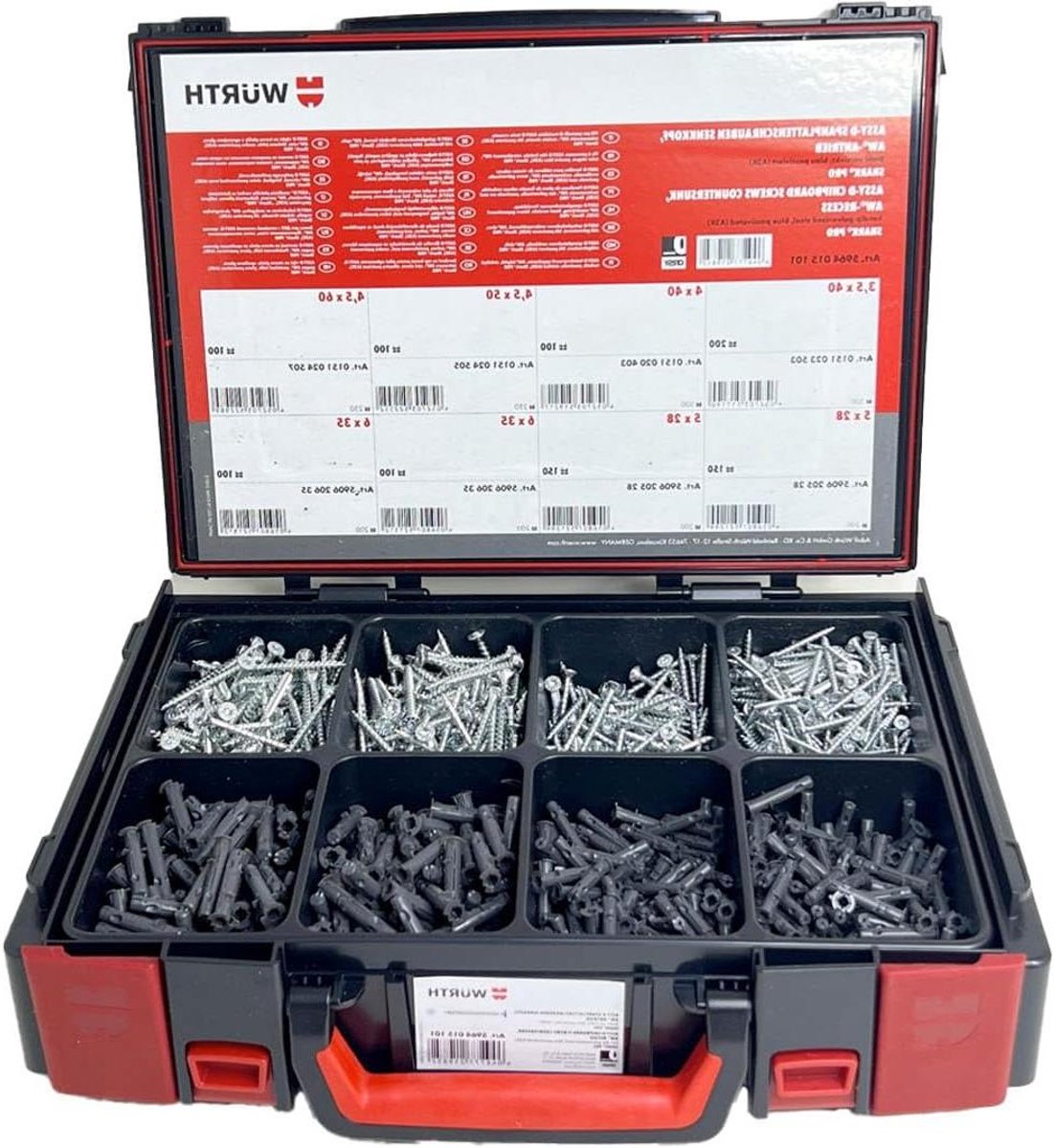 Schroeven en pluggen set - Bevestigingsmateriaal assortiment - Muurbevestigingen maken - Shark Pro nylon pluggen - 1000 stuks - Zwart