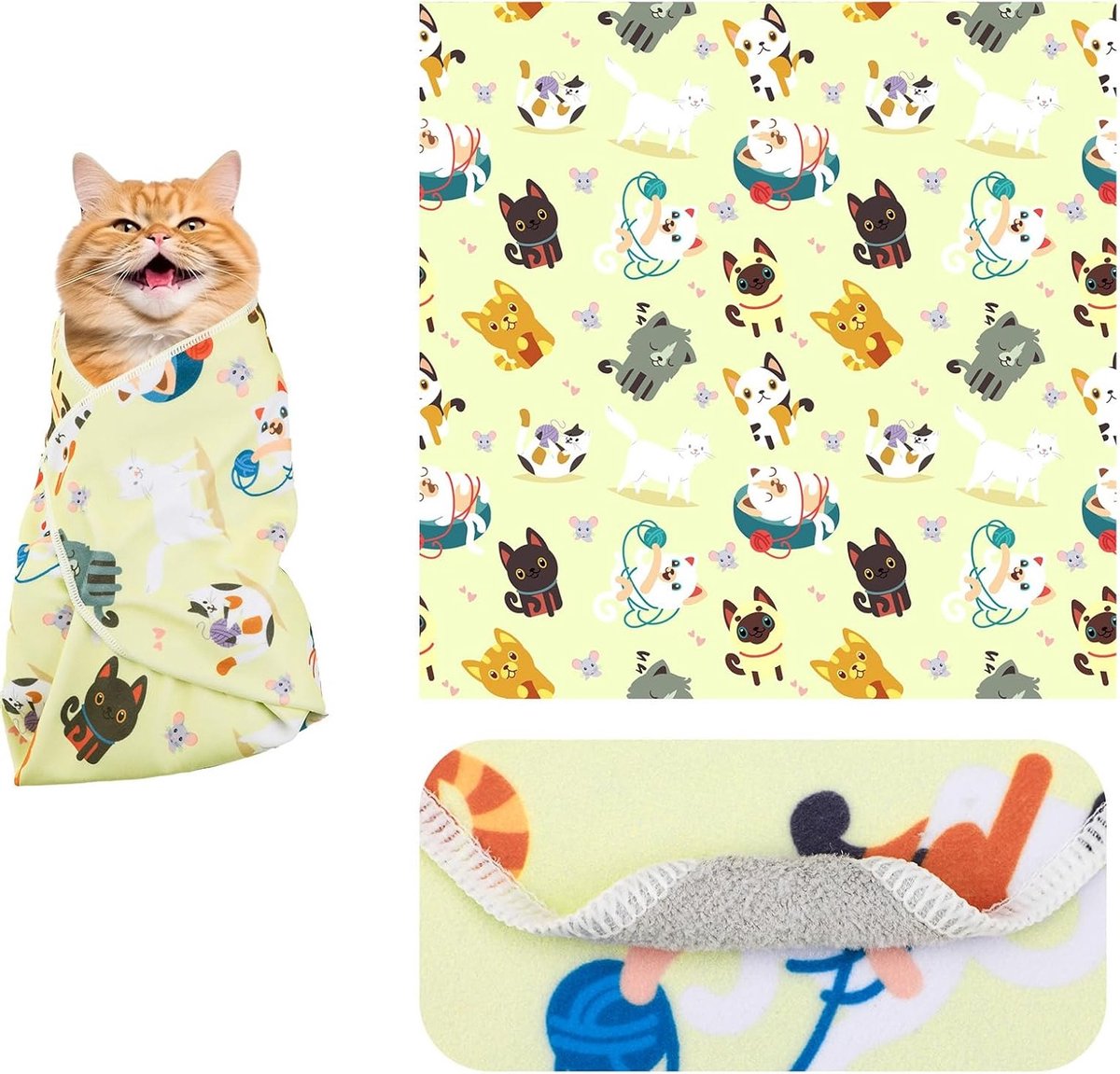 Zelfklevende Kat Verzorgingswrap 55x55cm - Schrobbestendig, Ontsnappingsbestendig en Kalmerend voor Nagelknippen en Verzorging