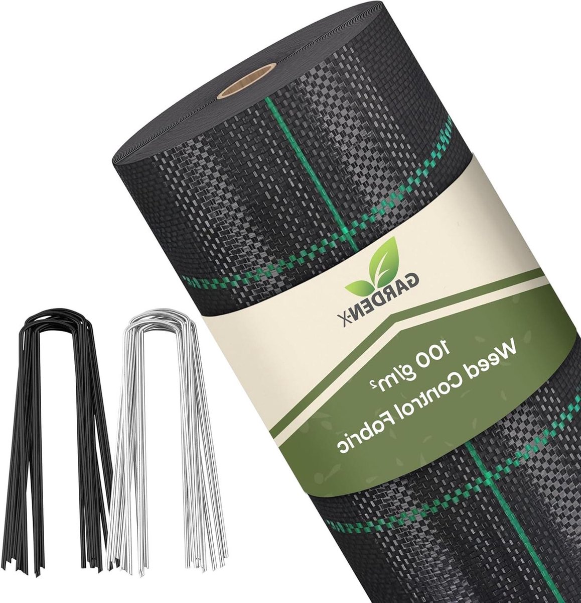 Onkruiddoek met ankers - Bodemdoek worteldoek - Onkruid weren tuin - Water en luchtdoorlatend - 80m² 100g/m² - Zwart