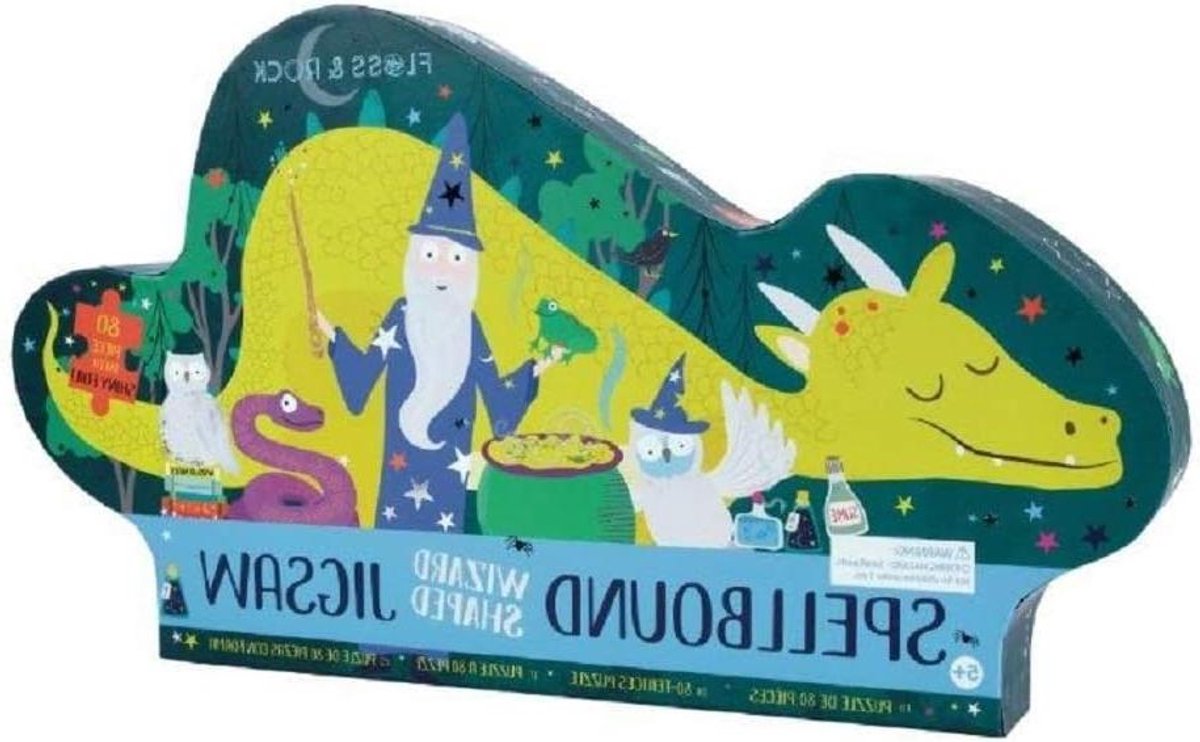 Vormpuzzel Tovenaar - Gevormde Legpuzzel - Creatief Spelen - Unieke Vorm - 80 Stukjes - Meerkleurig