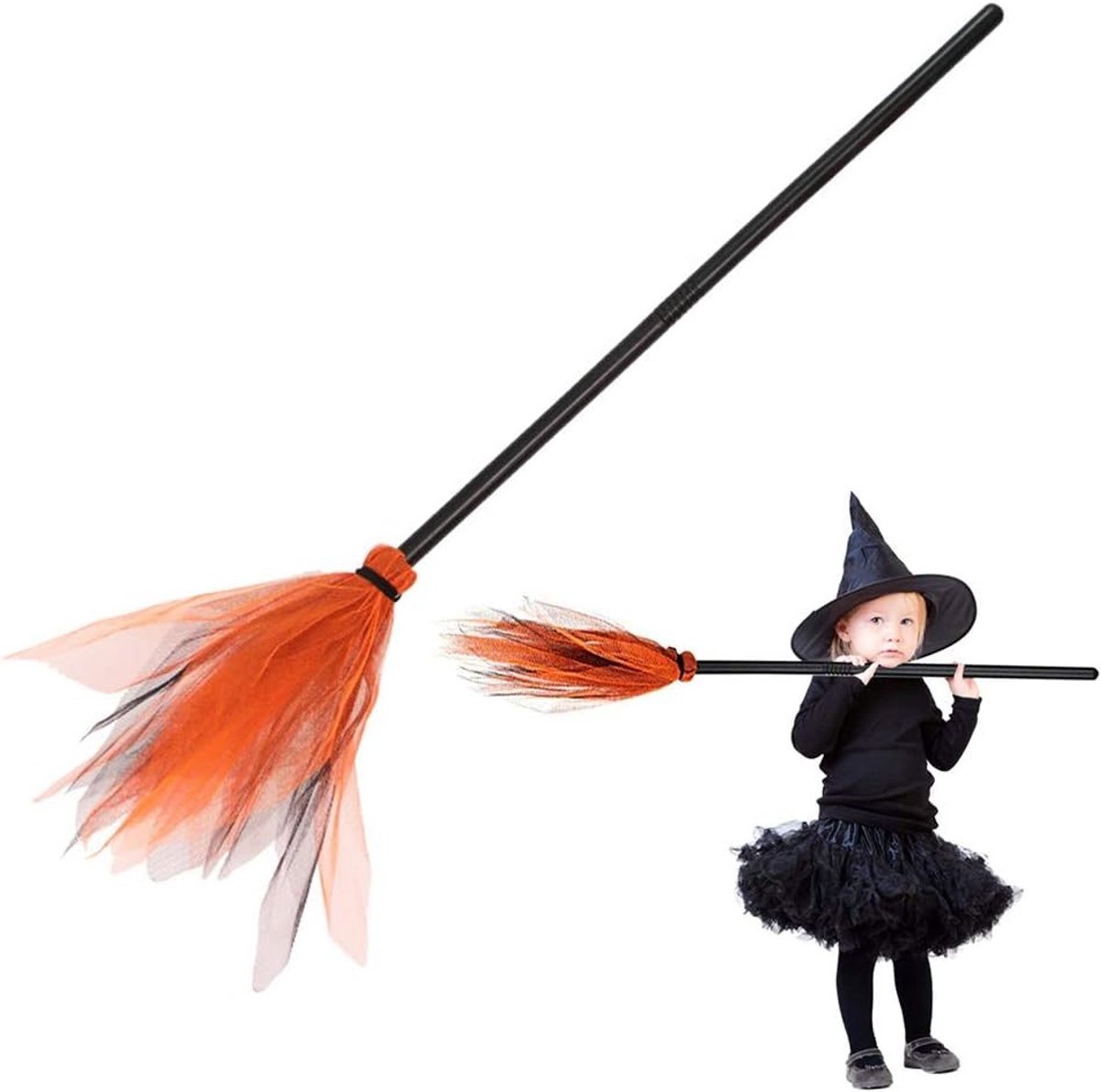 Heksenbezem voor Halloween, Perfecte Accessoire voor Kostuumfeesten en Decoratie, Ideaal voor Halloween Party Supplies en Creatieve Versiering
