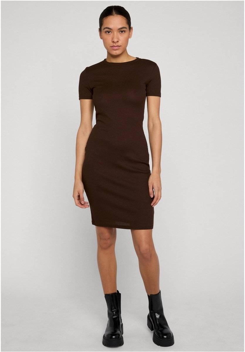Urban Classics Ladies Basic Slim Fit T-Shirt Dress Dames Mini-jurk – M Bruin