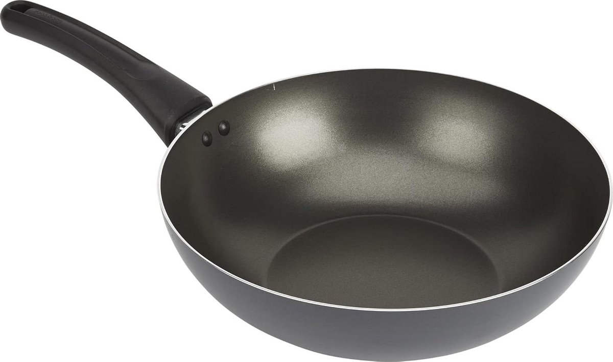 Koekenpan - Koekenpan met deksel - Koken en bakken - Gemakkelijk schoon anti-aanbak - 28 cm - Zwart