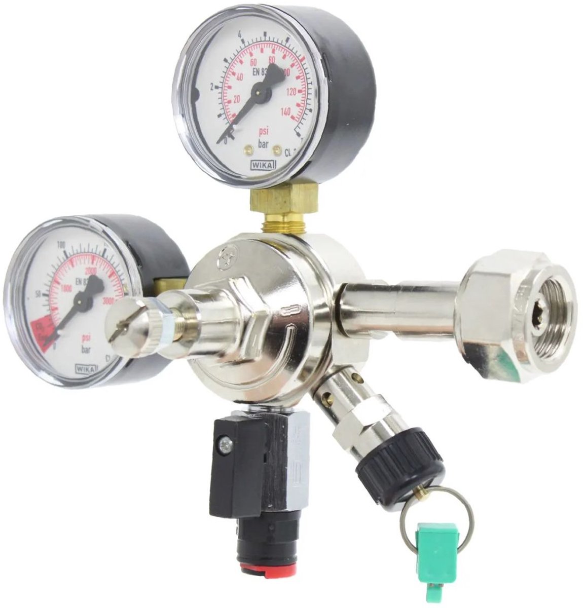 Reduceerventiel, drukregelaar CO2 voor AFG, 7 bar, 1-lijn, Schroefdraad: John Guest 8 mm