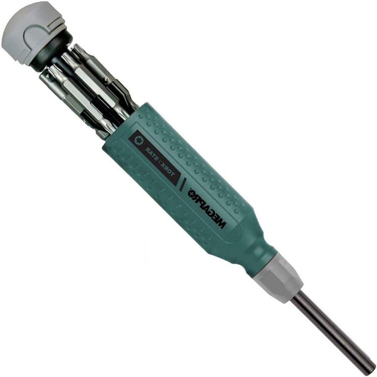 Torx Schroevendraaier - Multi Bit Schroevendraaier - Klusgereedschap - Soepele Intrekbare Opslag - 22.9 cm - Groen Grijs