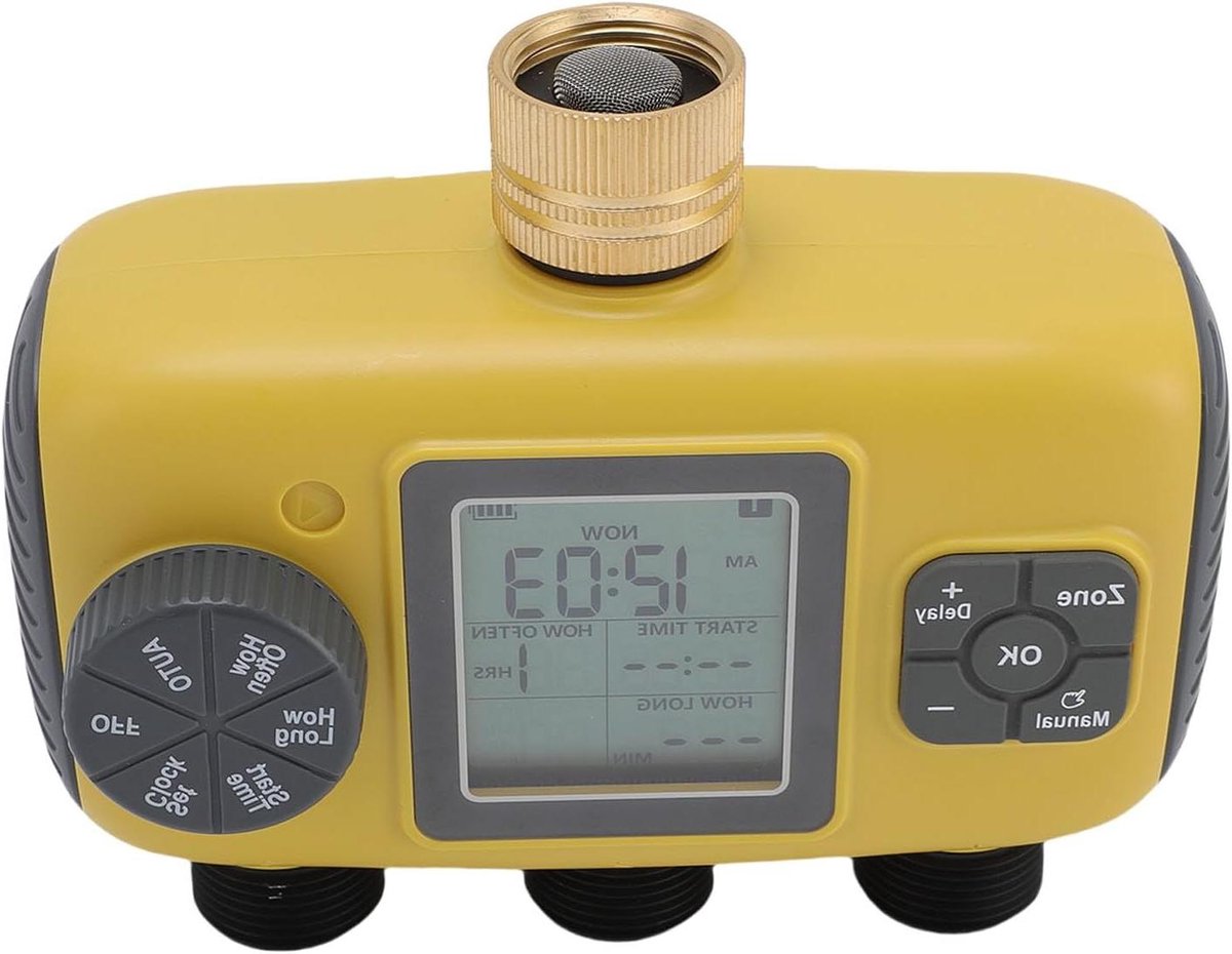 Slimme Sproeier Timer - Waterklep Controller - Automatisch Tuin Bewateren - Onafhankelijke 3 Zones - IP55 Waterdicht - Zwart