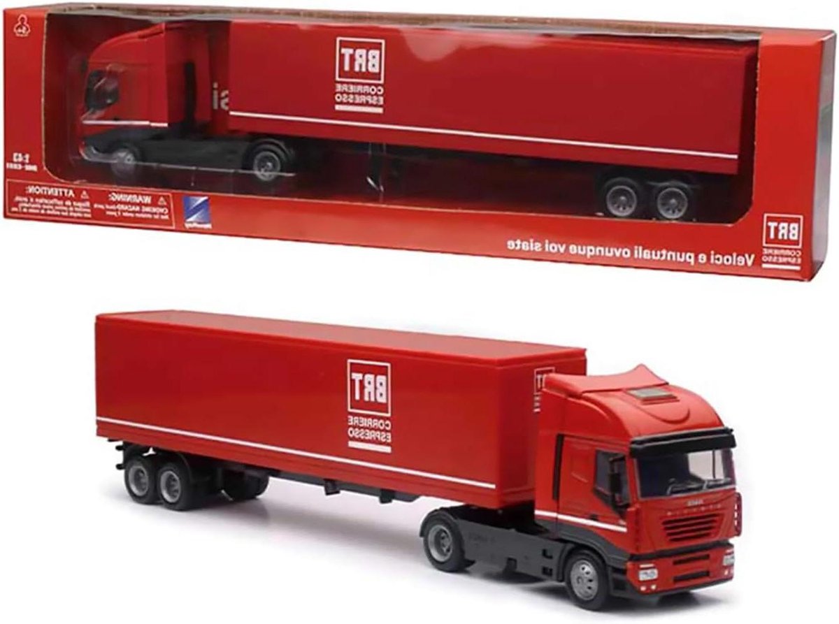 Container Truck - Speelgoed Vrachtwagen - Miniaturen Laden - Afneembare Aanhanger - Schaal 1:43 - Rood