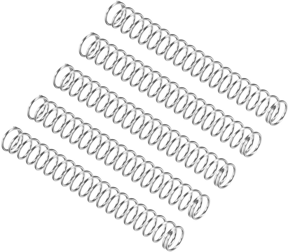 Compressieveer - Drukveer Staaldraad - Apparaten Repareren - 304 Roestvrij Staal - 5 stuks 40 mm - Zilverkleurig