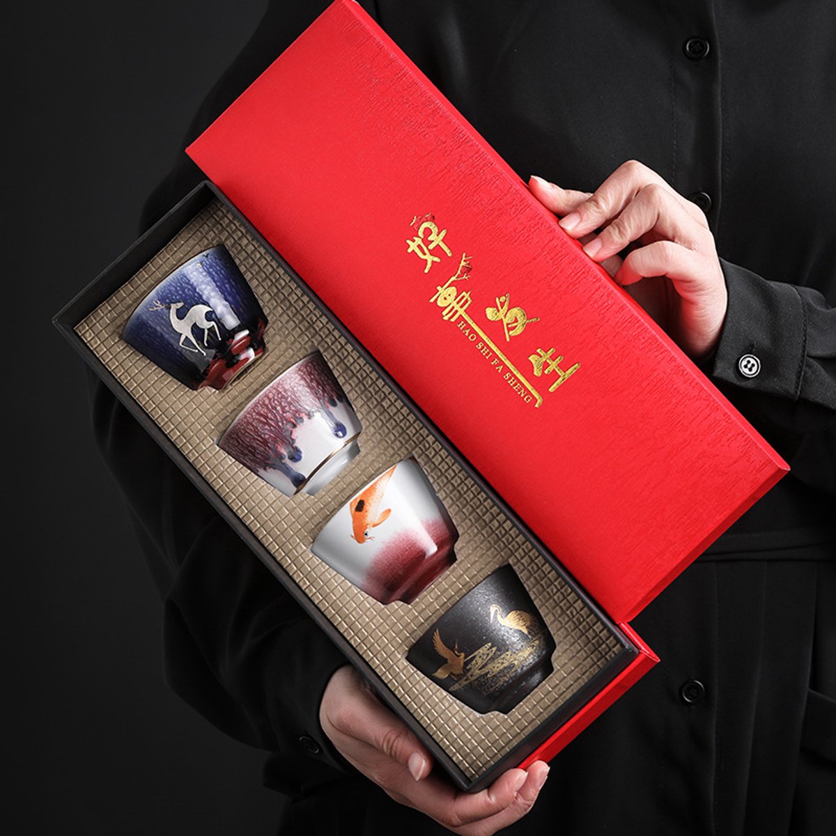 Japanese Teacup Set - Handgemaakt - Retro style - incl Gift box