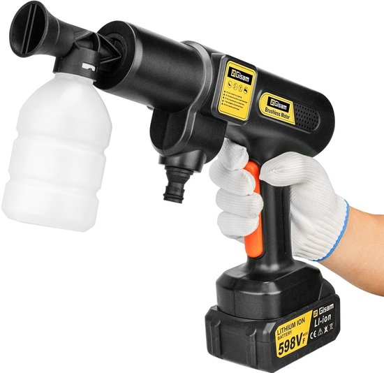 Bregico Draadloze Hogedrukreiniger 6-in-1 Waterpistool 18V 100-200 BAR 2 Batterijen Elektrisch