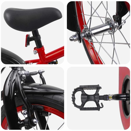 vidaXL - Kinderfiets - 16 - Inch - voor - 4-6 - jaar - oud - Rood - Zwart van VidaXL — afbeelding 2