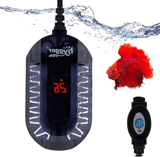 Submersible Aquarium Heater 50 W met Intelligente LED Temperatuur, Thermometer en Verstelbare Temperatuurregelaar voor 3.7-24 Liter Aquaria