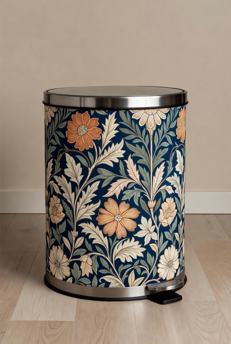Vintage PU Lederen Pedaalemmer 12L met Deksel en Uitneembare Binnenemmer – Ganeey Design Prullenbak Badkamer, Keuken, Slaapkamer & Kantoor – Waterdichte Luxe Afvalemmer met Pedaalbediening