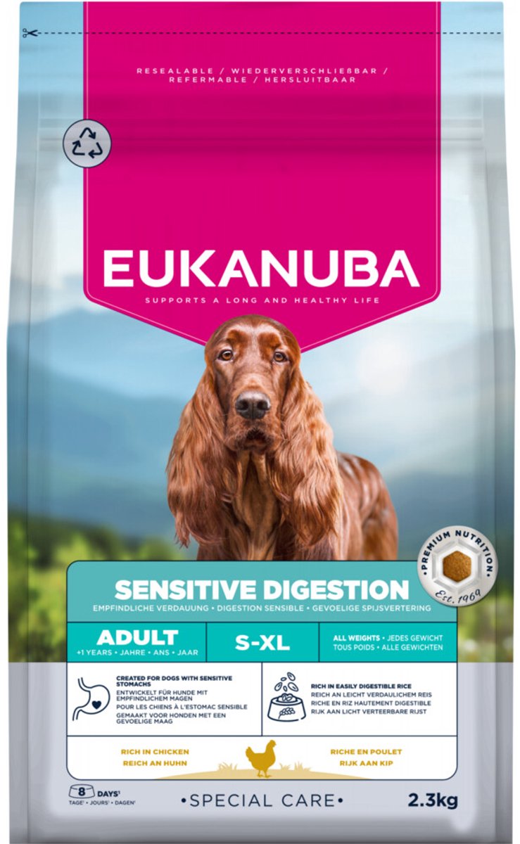 Eukanuba Eukanuba Hondenvoer Droog Special Care Adult Sensitive Digestion - 3 x 2,3 kg - Voordeelverpakking