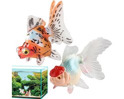2 Stuks Drijvende Kunstmatige Goudvissen - Aquarium decoratie - Natuurlijke Bewegende Nepvissen Voor Aquarium - Kunstmatige vis - kleurrijke en realistische - Realistische hars ornamenten voor vistank landschapsarchitectuur - voor Aquariumdecoratie