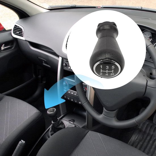 Versnellingshendel Set - Pookhoes en Knop - Auto Interieur - Eenvoudige Installatie - 5 Versnellingen - Zwart — afbeelding 5
