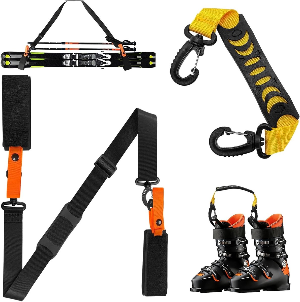 Verstelbare skistrap van nylon voor ski's en skischoenen, standaardmaat, ideaal voor wintersport