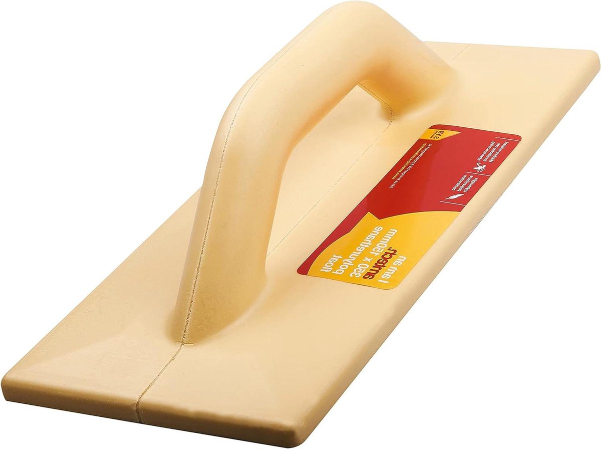 Plaster Float - Cement Smoothing Tool - Afvlakken van Pleisterwerk - Lichtgewicht Polyurethaan - 350 x 150 mm - Grijs