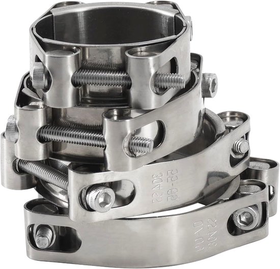 T-boutklem 30-40mm voor slangen en buizen, RVS pijpklem, zware kwaliteit, bandbreedte 20mm (2 stuks) - ideaal voor leidingen, bevestiging en reparatie van Merkloos — afbeelding 3
