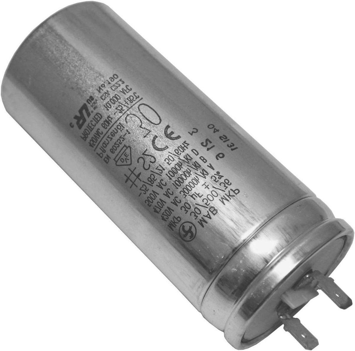 Startcondensator Motor - Motorcondensator Condensator - Motoren Starten - Metalen Behuizing - 30µF 470V - Zwart