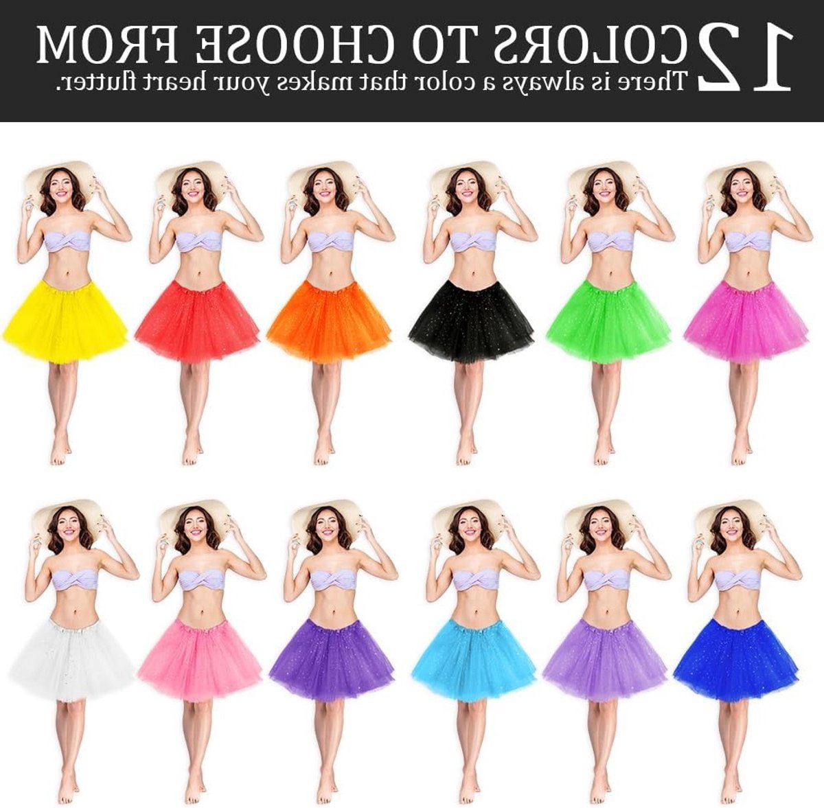 Elegante Tutu Rok voor Dames, Elastische 3-Laags Tulle Rok voor Ballet, Feestjes en Kostuums