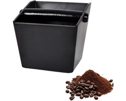 Koffiedik Knock Box - Espresso Afvalbak - Koffiedik Verwerken - Stil en Stabiel - 11.8x11.8x11.2cm - Zwart