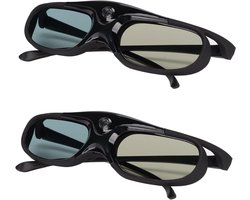 Actieve 3D Brillen - Sluiterbrillen LCD - Film en games - DLP Link technologie - 2 stuks - Zwart