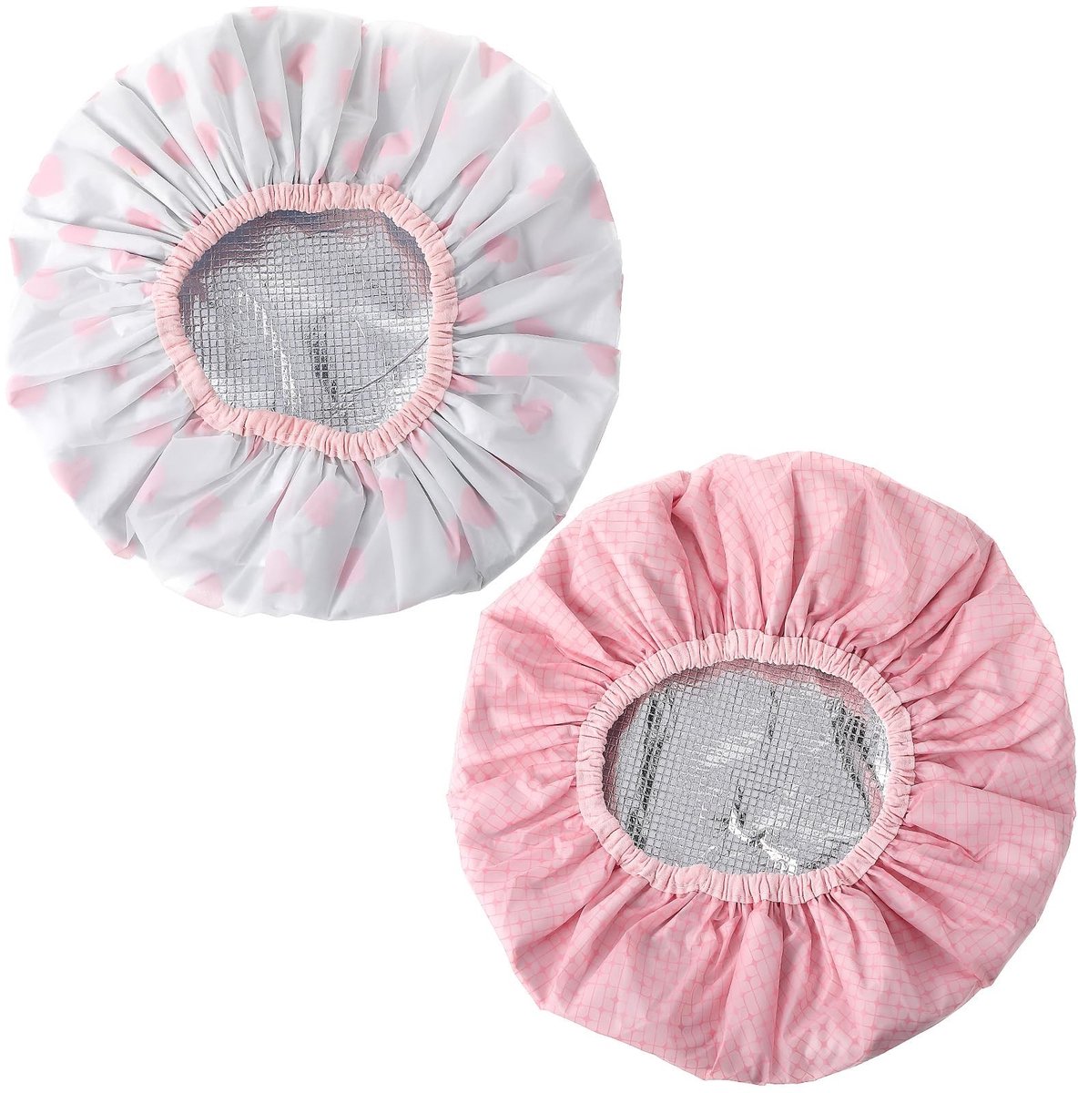 Set van 2 verwarmde haarcaps - Dubbele laag - Plus size - Voor oliebehandeling - Waterproof - Ideaal voor lang en dik haar