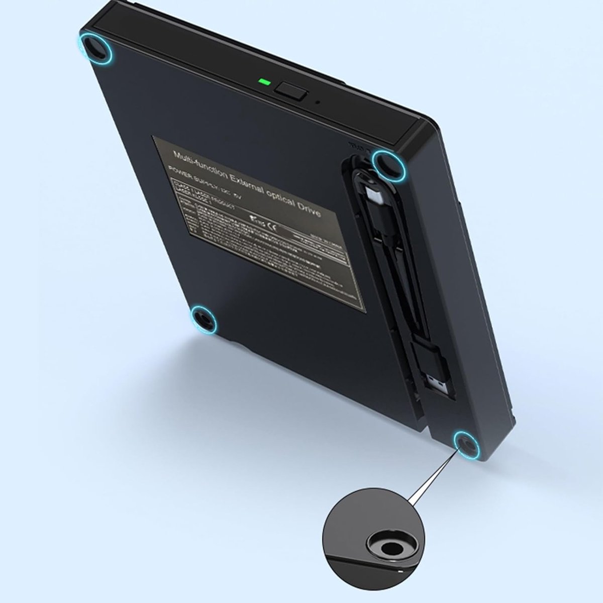 Externe DVD Brander - Draagbare Speler - Media Back-ups - USB 3.0 Snelheid - 16x14x2.3cm - Zwart