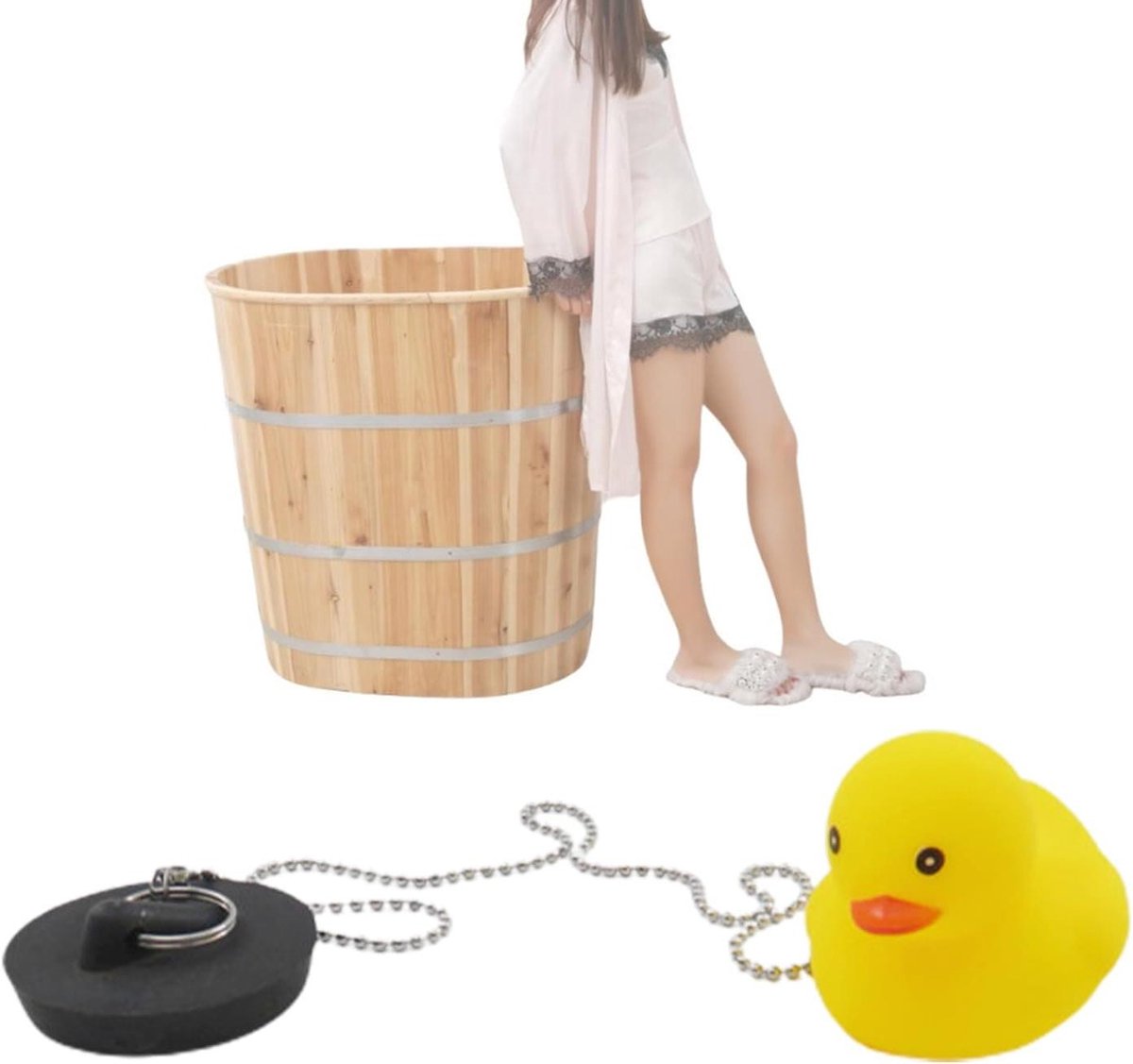 Badstop met ketting - Afvoerstop wasbak - Badkamer waterdicht - Lekvrij ontwerp - 42-45 mm - Niet gespecificeerd