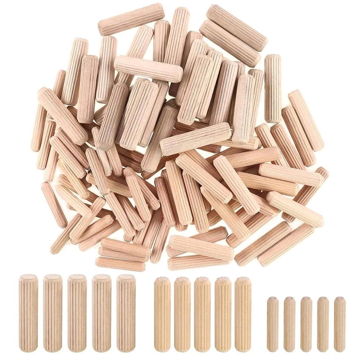 Houten Pluggen - Deuvelpennen - Meubelreparatie - Taps toelopend ontwerp - 400 stuks - Houtkleur