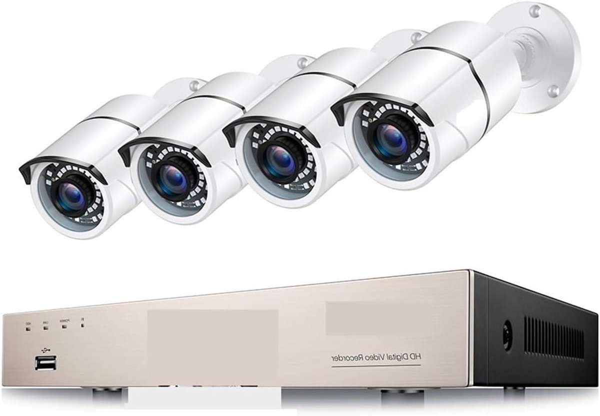 Beveiligingscamera Systeem - CCTV Kit - Huis Bewaken - Bewegingsdetectie Zones - 8 Kanaals - Zwart