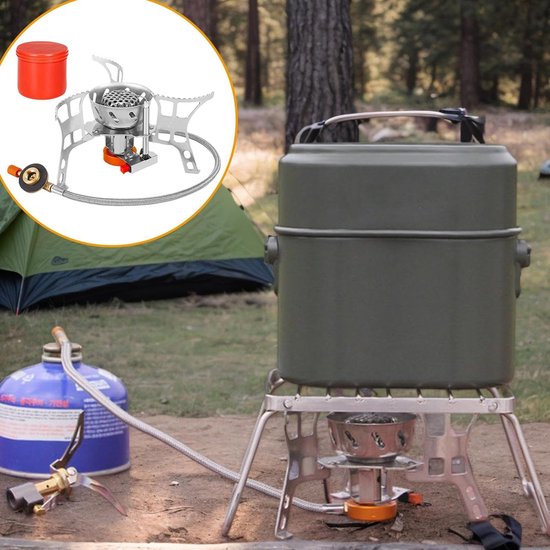 Draagbaar Fornuis - Opvouwbare Kookplaat - Outdoor Koken - Stabiele Ondersteuning - 9.4H cm - Zilver — afbeelding 4