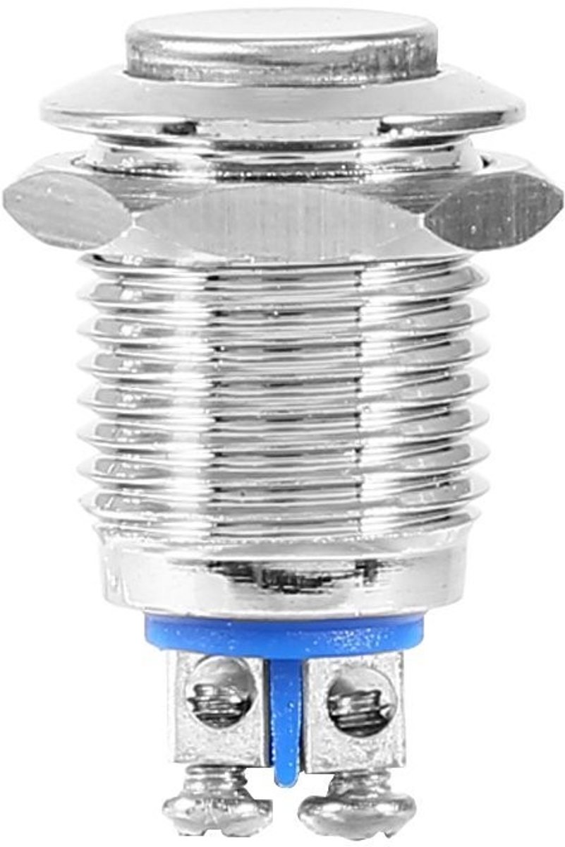 Allecto - Waterdichte metalen drukknop schakelaar 12 mm - ON-OFF-ON - IP65