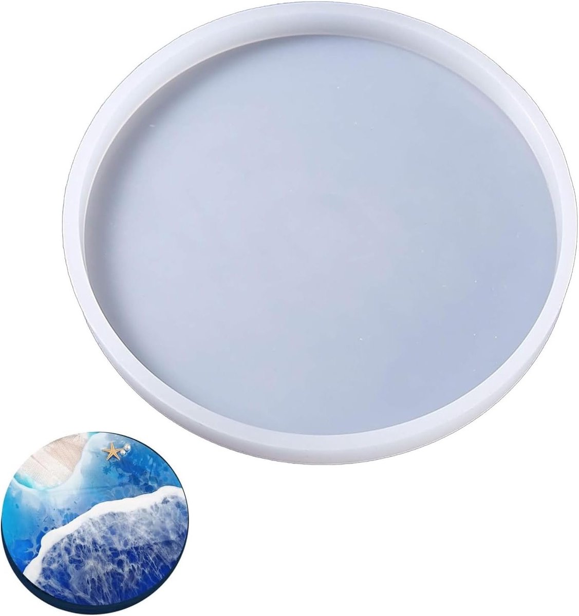 Ronde Siliconen Mal voor Epoxyhars - DIY Coasters, Thee Tablet Craft en Decoratieve Vormen 30x30cm
