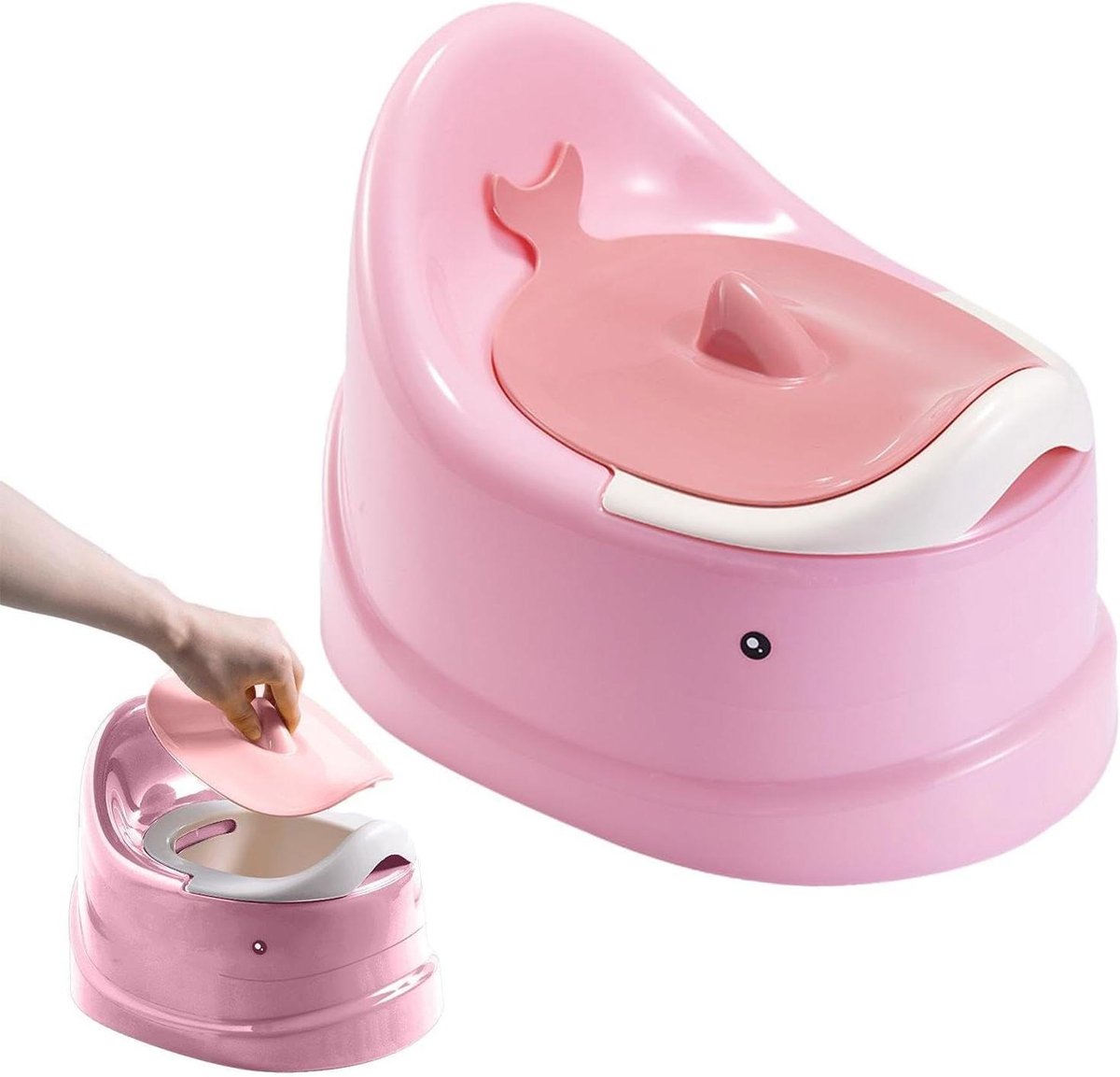 Kinderpotje - Zindelijkheidstraining toilet - Reizen en thuis - Spatwaterdicht en stabiel - 33 x 28.8 cm - Roze