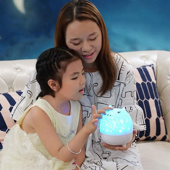 Sterrenhemel Projector - Nachtlampje Kinderen - Sfeer Creëren - Meerdere Lichtmodi - 12x12x15 cm - Wit — afbeelding 3