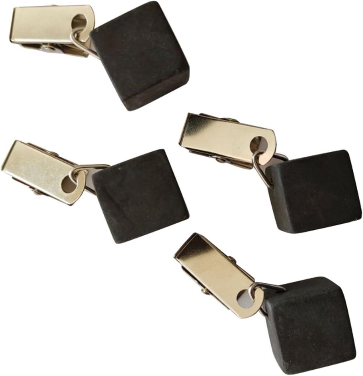 Tafelkleed Gewichten - Hangers Clips - Tafelkleed Fixeren - Marmeren Steen - 4 stuks - Zwart