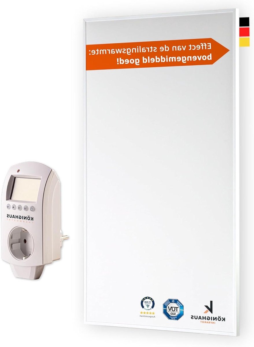 Infraroodpaneel - Wandverwarming - Ruimte Verwarmen - Dubbele Oververhittingbeveiliging - 1000 Watt - Wit