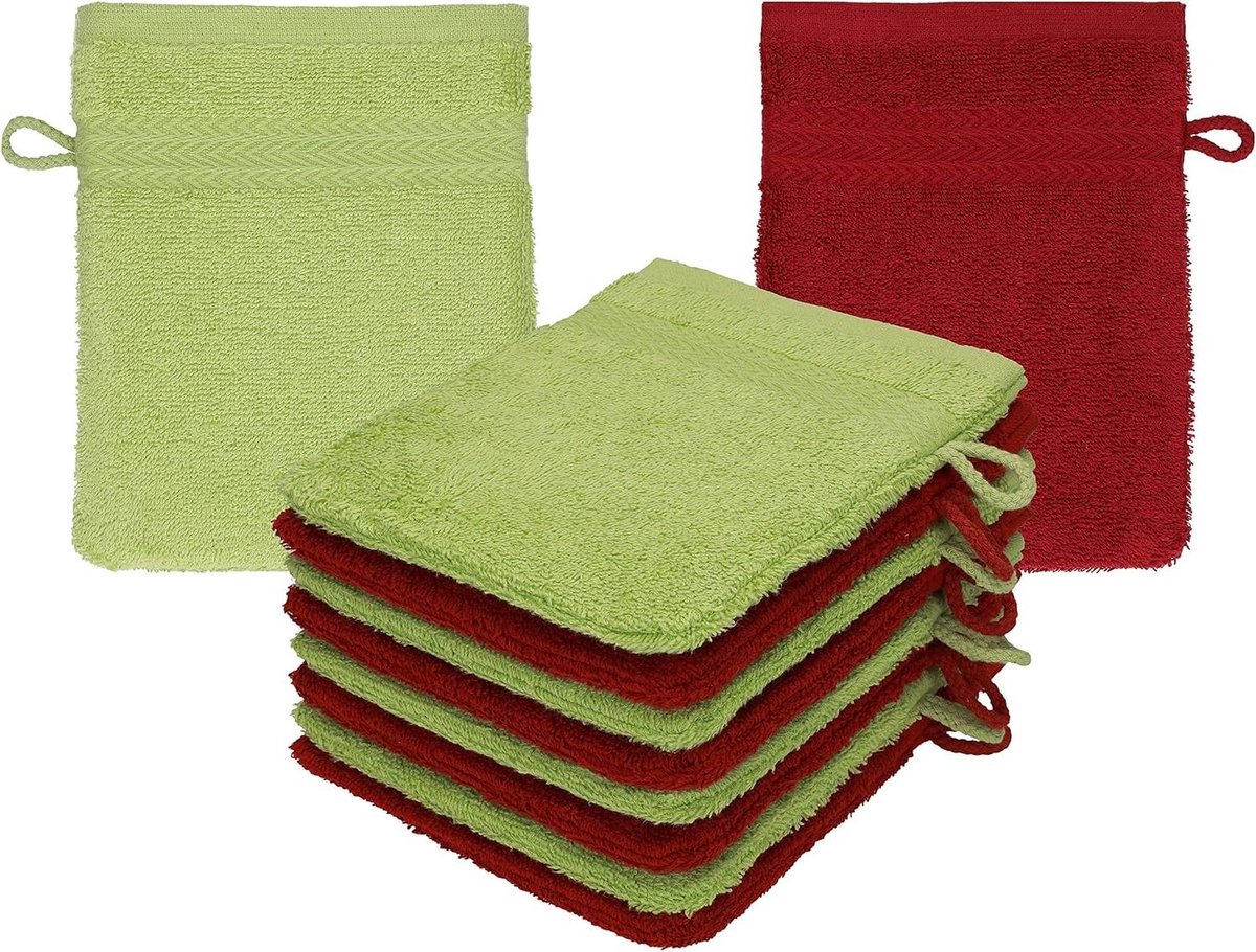 Washandjes Set - Gezichtshandschoenen - Dagelijkse Reiniging - 100% Katoen - 16x21 cm - Ro