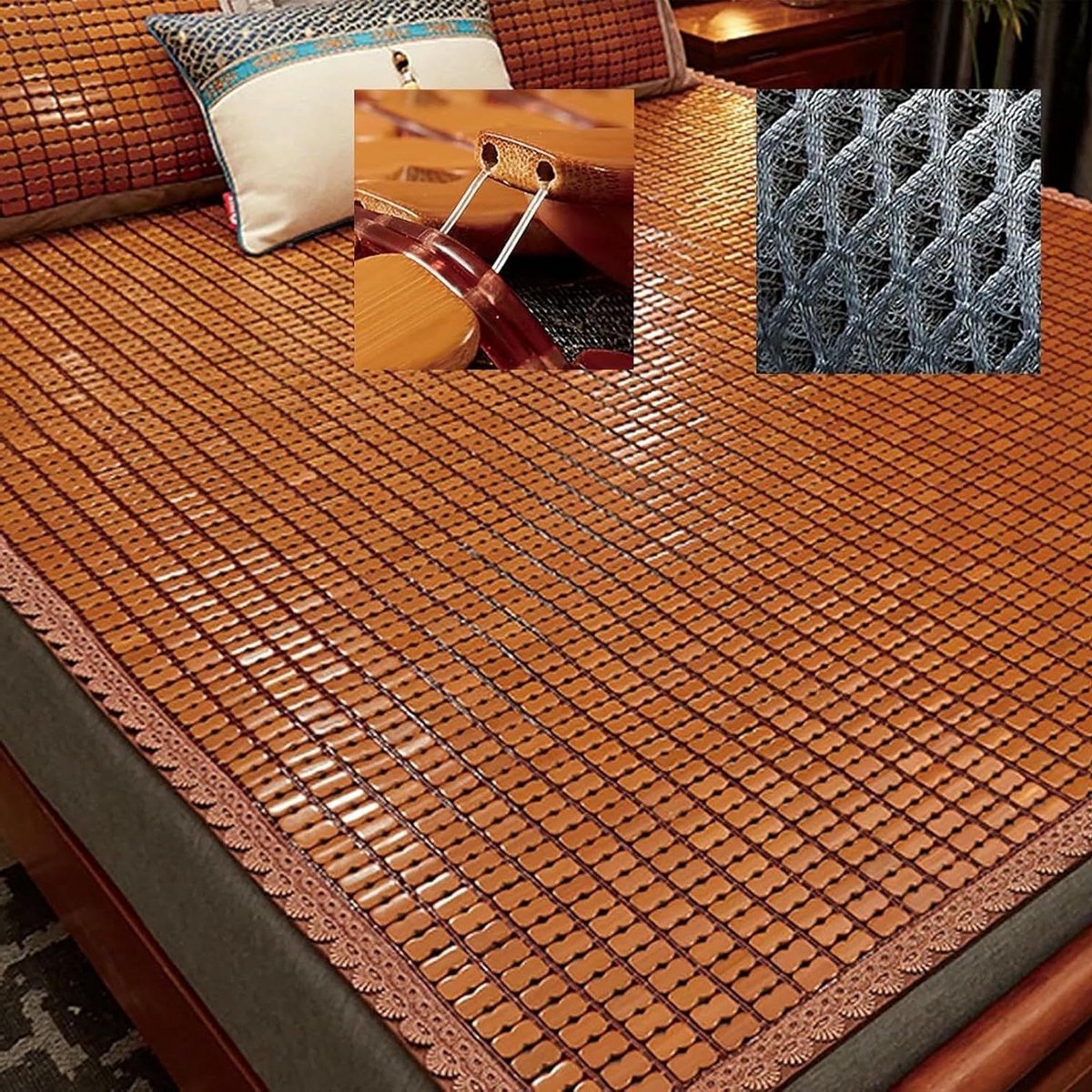 Bamboe slaapmat - Zomer topmatras - Koel slapen - Ademend en verkoelend - 80x190cm - Natuurlijk