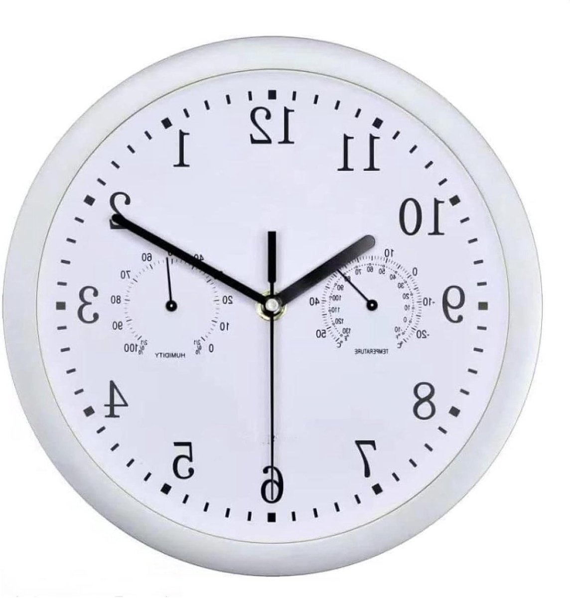 Waterdichte Buitenklok - Terrasklok Weerbestendig - Buiten Tijd Houden - Met Hygrometer - 25 cm Diameter - Zilver